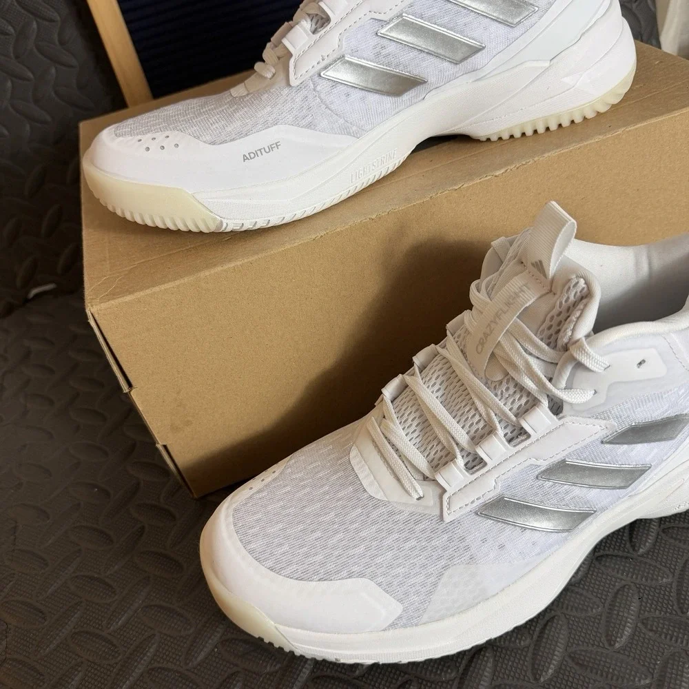 Adidas Crazyflight 6 Mid White Silver HP7030 Volleyball Shoes Womens Size 9
